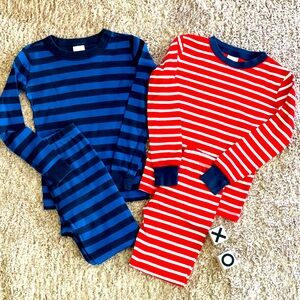 Hanna Andersson & Mini Boden Red, White & Blue Striped Long Johns Bundle